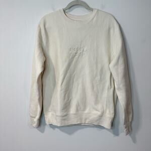 Adele Official Hello It’s Me Crew Sweatshirt Cream Small Embroidered Pullover